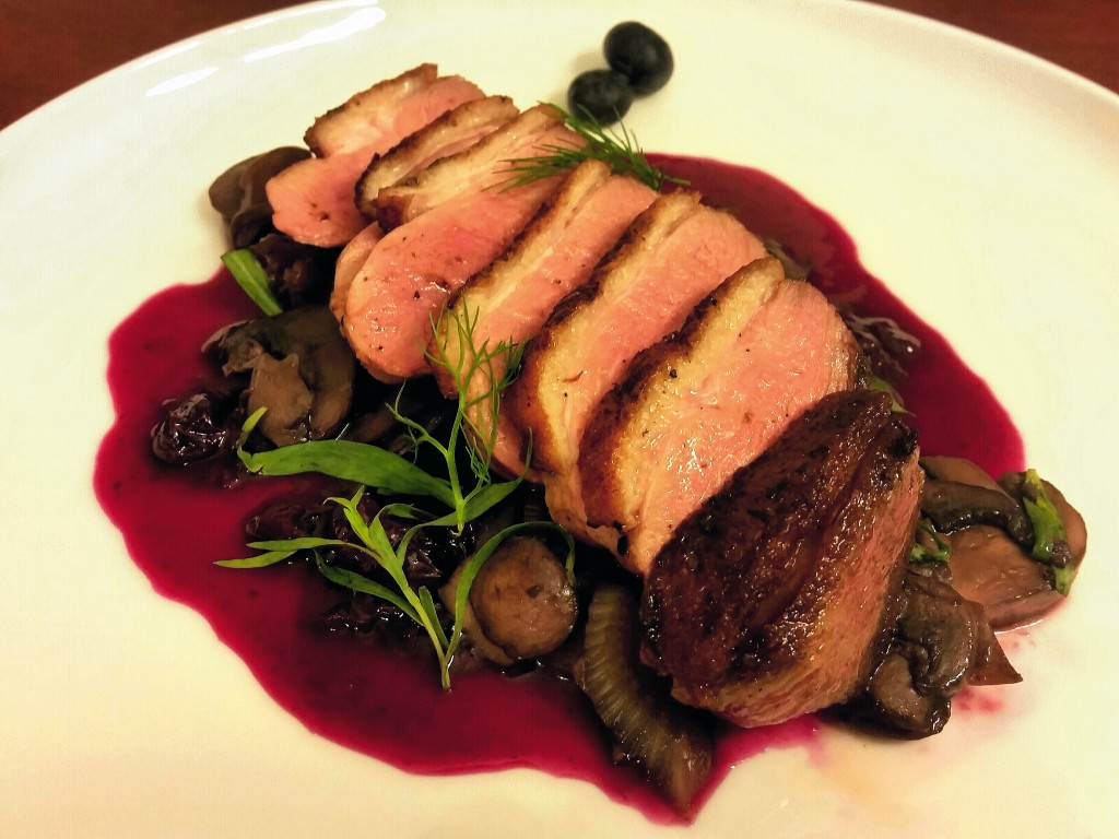 duck breast orange and blueberry sauce