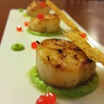 Sea Scallops with Tarragon Pea Purée