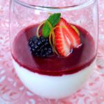 Lemon Panna Cotta with Berry Cassis Glaze