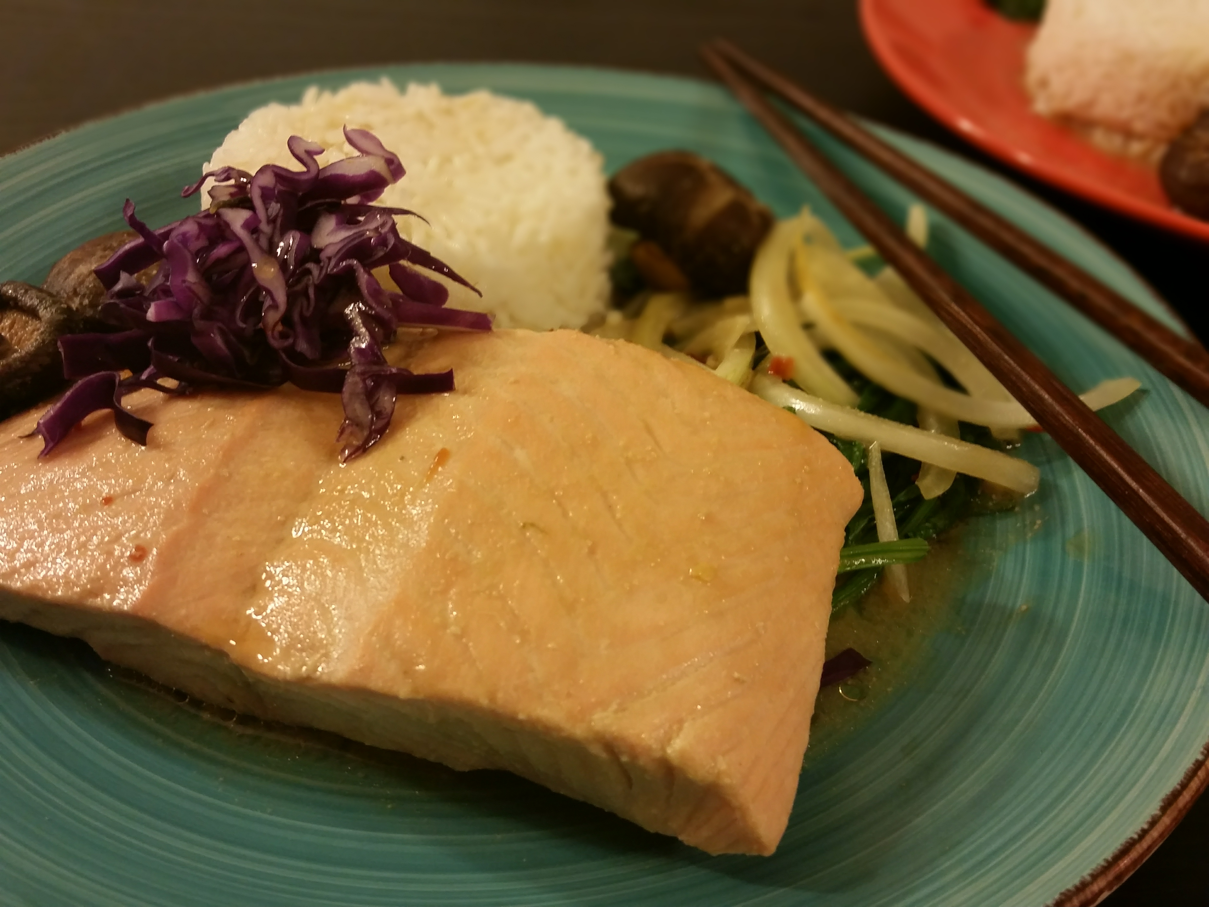 Miso-Poached Salmon with Shiitake Mushrooms