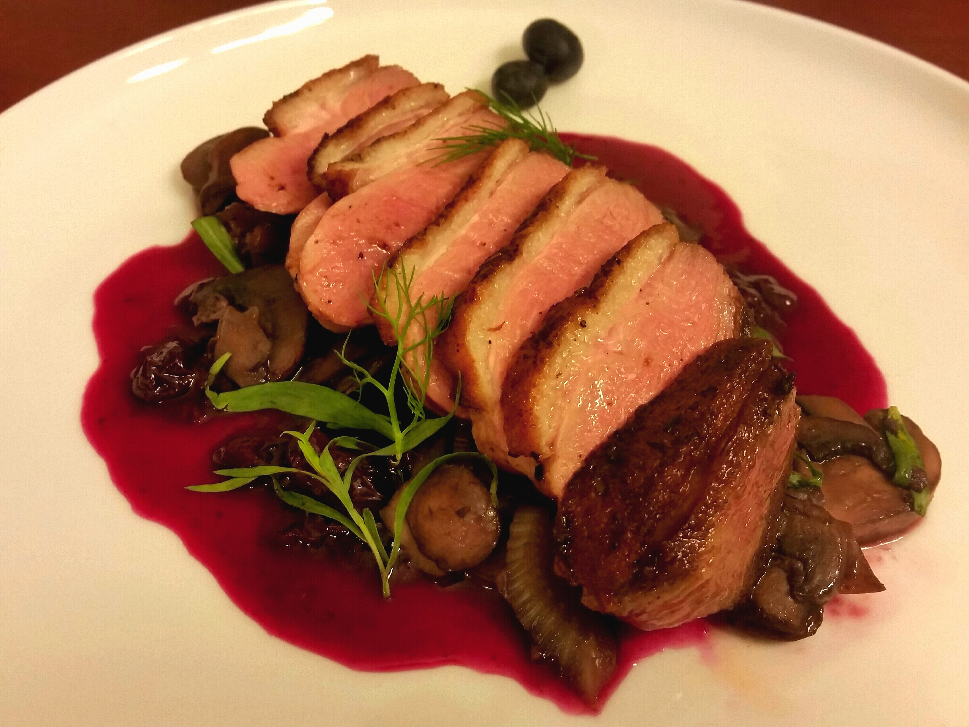 Duck Breast with Orange-Blueberry Sauce