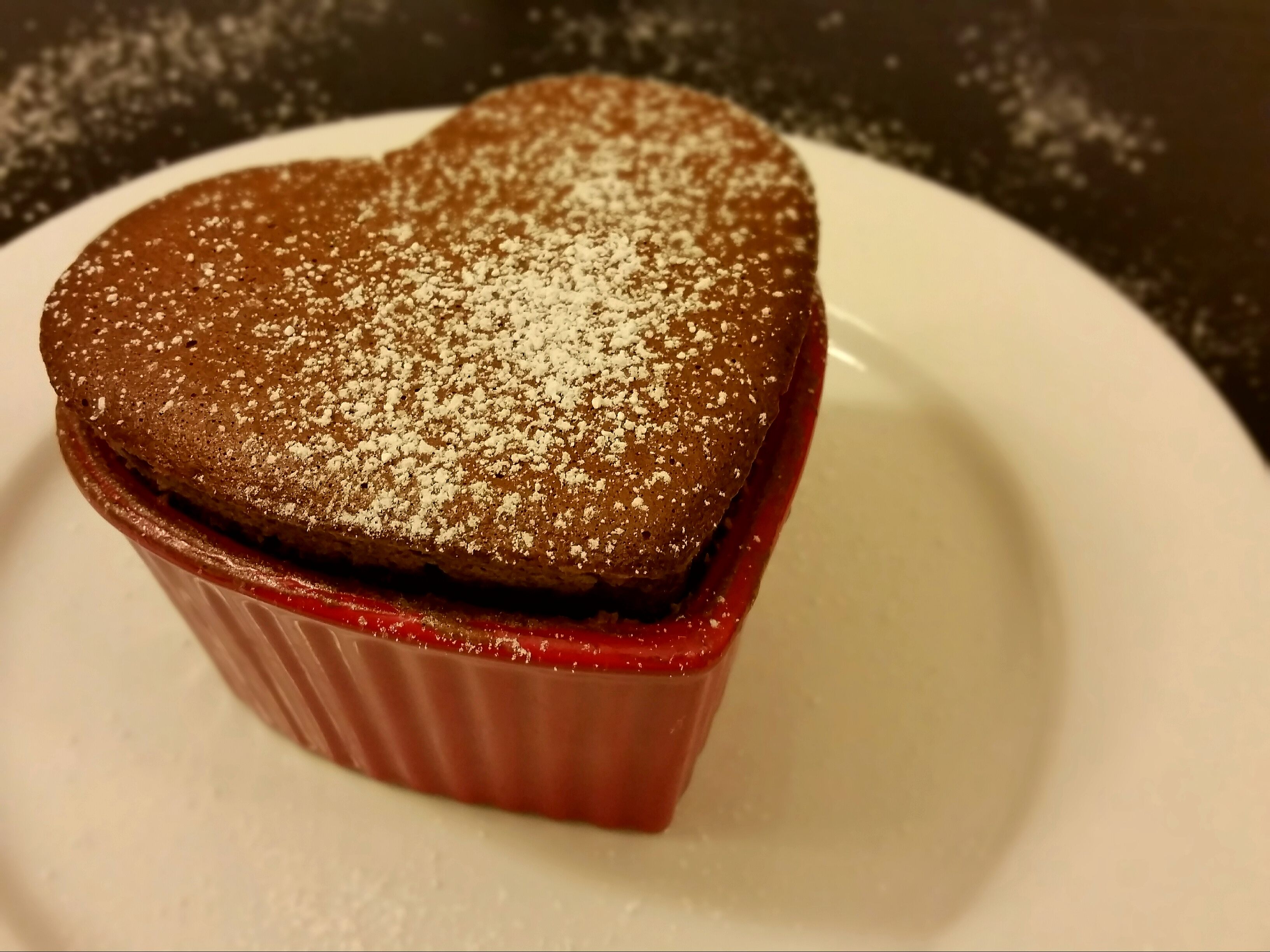 Chocolate Soufflé with Passionfruit-White Chocolate Filling
